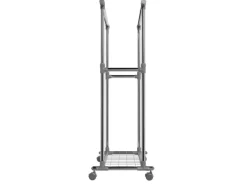 Best Juskys Kleiderständer aus Metall 360 Grad Frei Drehbare Räder Silber Grau