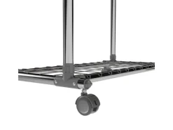 Best Juskys Kleiderständer aus Metall 360 Grad Frei Drehbare Räder Silber Grau