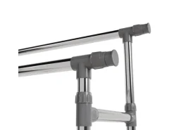 Best Juskys Kleiderständer aus Metall 360 Grad Frei Drehbare Räder Silber Grau