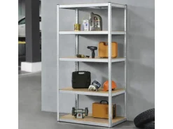 Online Juskys Lagerregal Basic 200 x 100 x 60 cm Verzinkt Silber