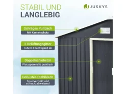 Juskys Metall Geräteschuppen Gerätehaus XL mit Satteldach in