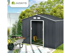 Juskys Metall Geräteschuppen Gerätehaus XL mit Satteldach in