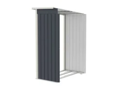 New Juskys Metall Geräteschuppen M mit Unterstand Links Anthrazit