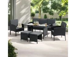 Juskys Polyrattan Gartenmöbel Sitzgruppe Turin