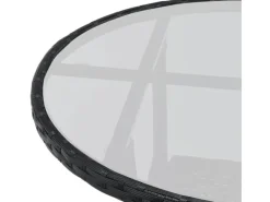 Juskys Polyrattan Gartenmöbel Balkon Set Bayamo in Schwarz mit Bezügen in Dunkelgrau