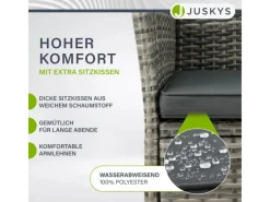 Discount Juskys Polyrattan Gartenmöbel Sitzgruppe Monaco Grau Meliert und e Bezüge Dunkelgrau
