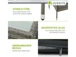 Discount Juskys Polyrattan Gartenmöbel Sitzgruppe Monaco Grau Meliert und e Bezüge Dunkelgrau