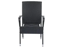 Juskys Polyrattan Gartenstühle Yoro 8er Set Stapelbar mit Armlehnen