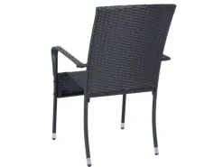 Juskys Polyrattan Gartenstühle Yoro 8er Set Stapelbar mit Armlehnen