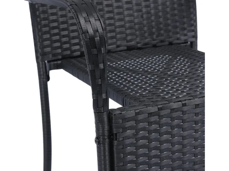 Juskys Polyrattan Gartenstühle Yoro 8er Set Stapelbar mit Armlehnen