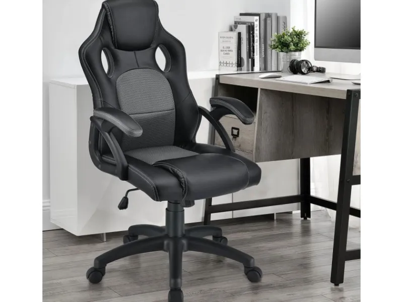 Online Juskys Racing Schreibtischstuhl Montreal Grau