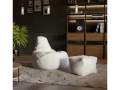 Sale Juskys Sitzsack Chillex mit Hocker L in Stoff Cord Beige