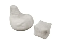 Sale Juskys Sitzsack Chillex mit Hocker L in Stoff Cord Beige