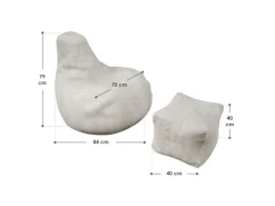 Sale Juskys Sitzsack Chillex mit Hocker L in Stoff Cord Beige