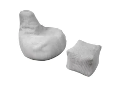 Juskys Sitzsack Chillex mit Hocker L in Stoff Cord