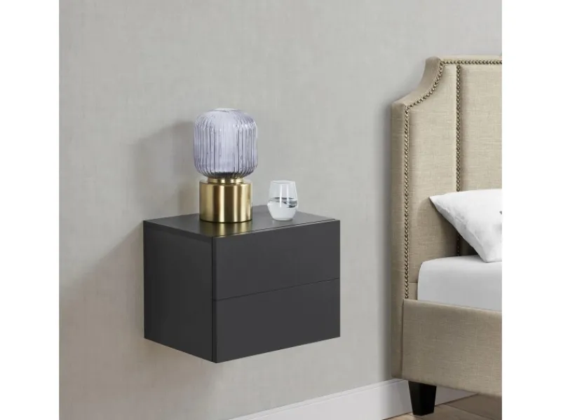 Juskys Wandschrank Nachttisch 40x29x30 cm mit 2 Schubladen