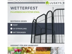 Hot Juskys Welpenauslauf aus Metall 80 x 60 cm 8 Teilig