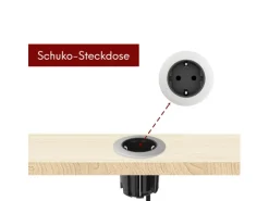 kalb Einbausteckdose 230VAC Tischsteckdose 54mm Rund Für Montage In Und An Möbeln mit EU-Stecker