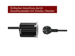 kalb Einbausteckdose 230VAC Tischsteckdose 54mm Rund Für Montage In Und An Möbeln mit EU-Stecker