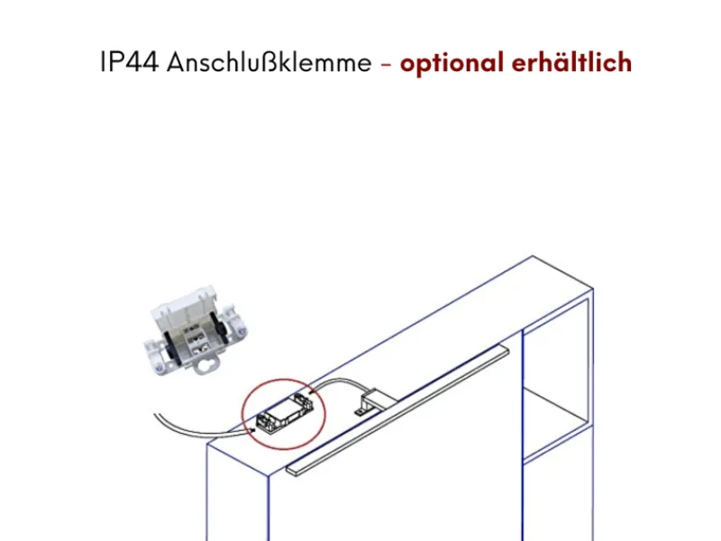 kalb LED Badleuchte Spiegellampe Aufbauleuchte für Spiegel Schrank Oder Wand 230VAC IP44 Chrom 4000K 45cm Länge