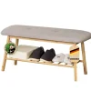 Discount Karat Bambus Sitzbank Montana Schuhregal mit Stauraum und Sitzkomfort 34 x 90 x 45 cm