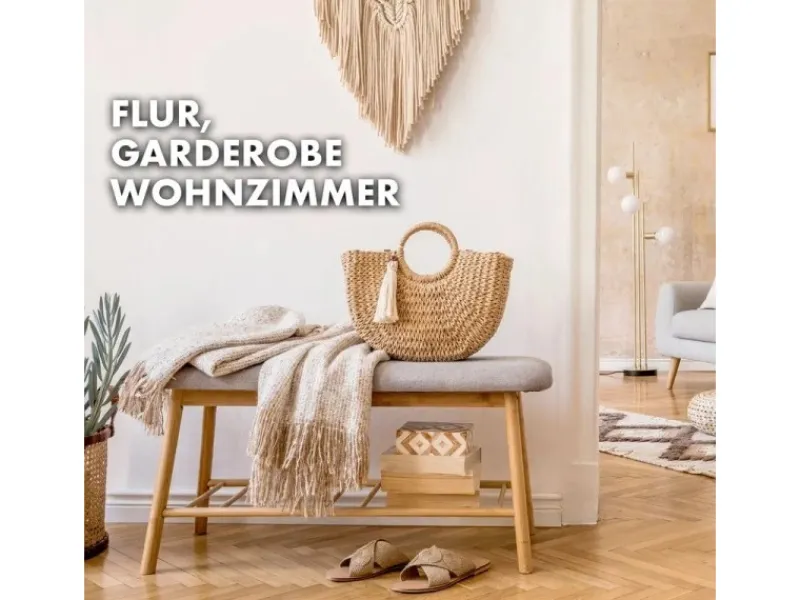 Discount Karat Bambus Sitzbank Montana Schuhregal mit Stauraum und Sitzkomfort 34 x 90 x 45 cm