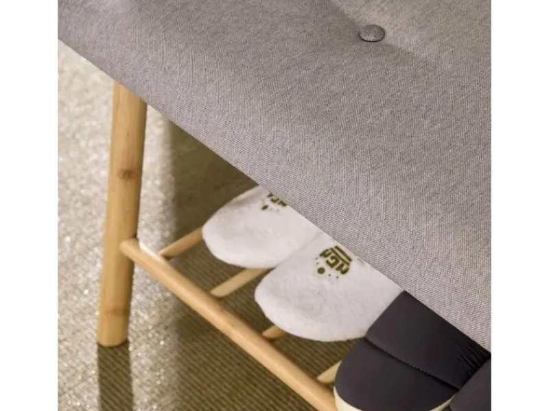 Discount Karat Bambus Sitzbank Montana Schuhregal mit Stauraum und Sitzkomfort 34 x 90 x 45 cm