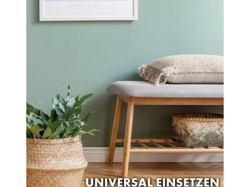 Discount Karat Bambus Sitzbank Montana Schuhregal mit Stauraum und Sitzkomfort 34 x 90 x 45 cm