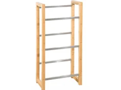 Karat Bambus-Flaschenkastenständer Flash - Robustes Lagerregal für Büro, Küche, Garage oder Flur - 112 x 56 x 32 cm