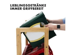 Karat Bambus-Flaschenkastenständer Flash - Robustes Lagerregal für Büro, Küche, Garage oder Flur - 112 x 56 x 32 cm