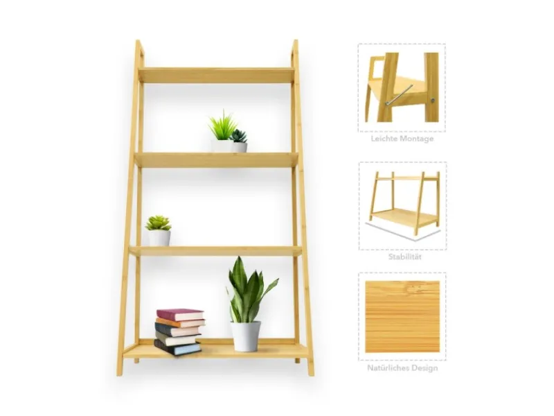 Clearance Karat Bambusregal Zaria Modernes Und Stilvolles Regal Leiterregal Aus Bambus
