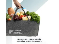 New Karat Filztasche Conny Kaminholztasche 4er Set Einkaufstasche Faltbar Anthrazit