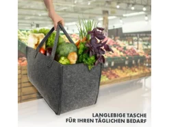 New Karat Filztasche Conny Kaminholztasche 4er Set Einkaufstasche Faltbar Anthrazit