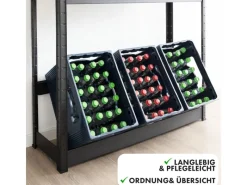 Outlet Karat Flaschenkastenständer Osaka Getränkekistenregal für 6 Kästen 160 x 80 x 30 cm