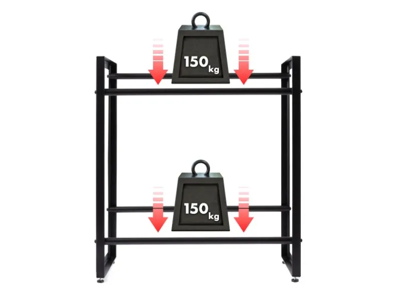 Karat Flaschenkastenständer Kenji - Robustes Lagerregal für Büro, Küche, Garage oder Flur - Schwarz - 70 x 32 x 79 cm