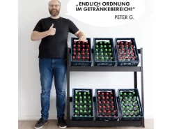 Karat Flaschenkastenständer Osaka Getränkekistenregal für 6 Kästen 200 x 80 x 30 cm