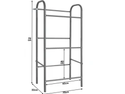 Karat Flaschenkastenständer Rocket - Regal mit Wandbefestigung - Grau - Für 3 Kästen - 49,5 x 32,5 x 115,5 cm