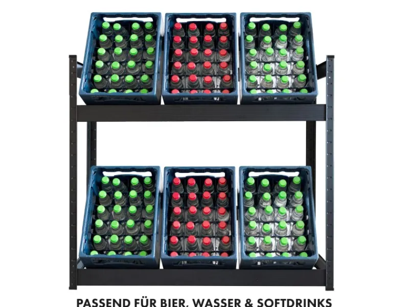 Karat Flaschenkastenständer Osaka Getränkekistenregal für 6 Kästen 110 x 110 x 30 cm