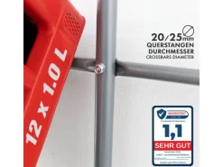 New Karat Flaschenkastenständer Rocket - Regal mit Wandbefestigung - Grau - Für 6 Kästen - 96 x 32,5 x 115,5 cm