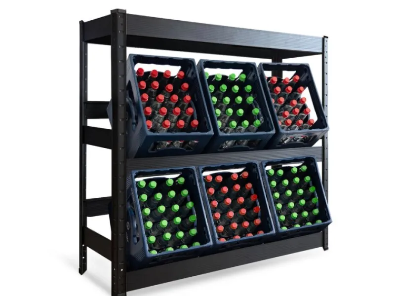 Discount Karat Flaschenkastenständer Osaka mit Ablagefläche für 6 Kästen 110 x 110 x 30 cm