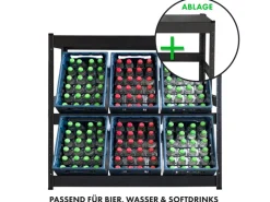 Discount Karat Flaschenkastenständer Osaka mit Ablagefläche für 6 Kästen 110 x 110 x 30 cm
