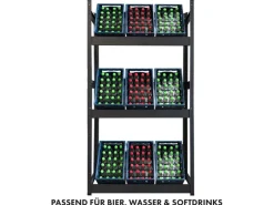 Outlet Karat Flaschenkastenständer Osaka Getränkekistenregal für 9 Kästen 200 x 100 x 30 cm