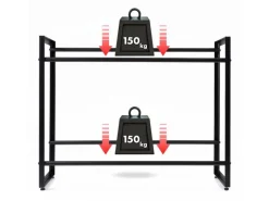 Clearance Karat Flaschenkastenständer Kenji - Robustes Lagerregal für Büro, Küche, Garage oder Flur - Schwarz - 104 x 32 x 82 cm