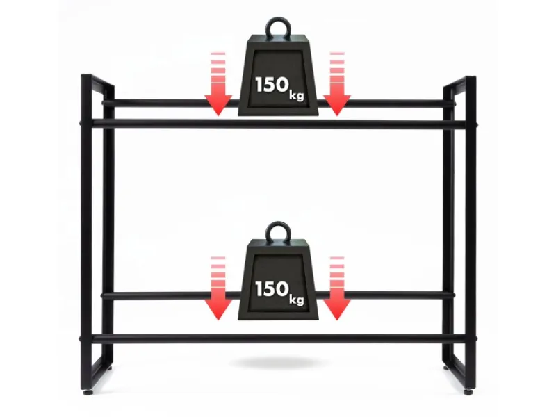 Clearance Karat Flaschenkastenständer Kenji - Robustes Lagerregal für Büro, Küche, Garage oder Flur - Schwarz - 104 x 32 x 82 cm