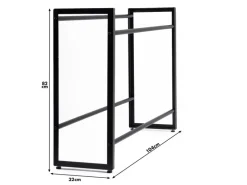 Clearance Karat Flaschenkastenständer Kenji - Robustes Lagerregal für Büro, Küche, Garage oder Flur - Schwarz - 104 x 32 x 82 cm