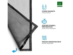 Online Karat Fliegengitter Johnny Gestreift Klebemontage Klettverschluss 100 x 210 cm