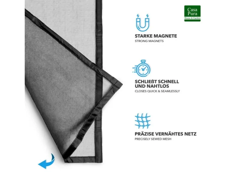 Online Karat Fliegengitter Johnny Gestreift Klebemontage Klettverschluss 100 x 210 cm