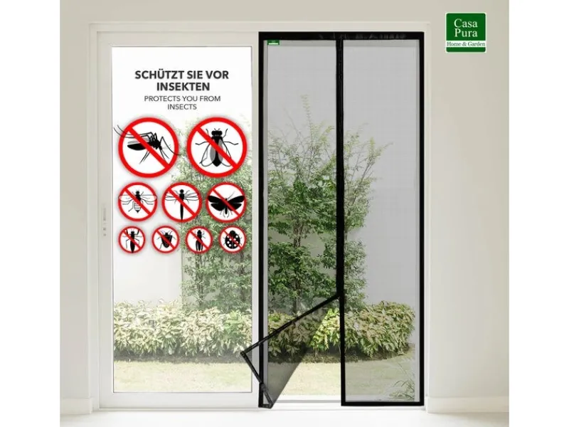 Online Karat Fliegengitter Johnny Gestreift Klebemontage Klettverschluss 100 x 210 cm