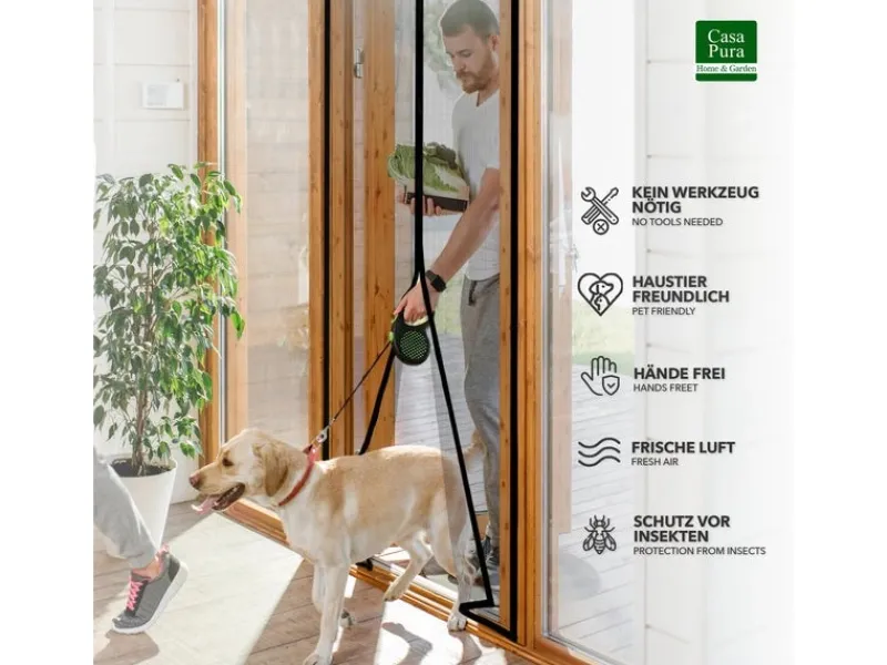 Online Karat Fliegengitter Johnny Gestreift Klebemontage Klettverschluss 100 x 210 cm