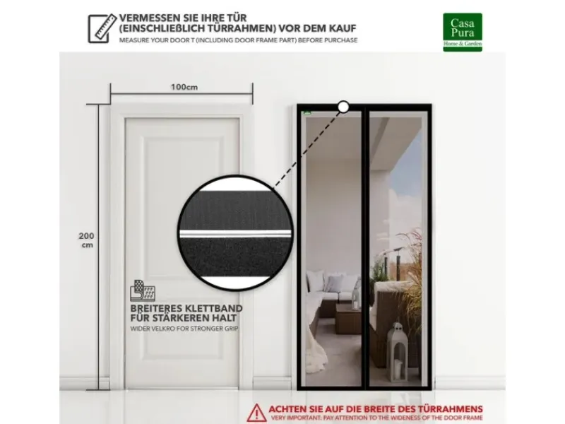 Online Karat Fliegengitter Johnny Gestreift Klebemontage Klettverschluss 100 x 210 cm